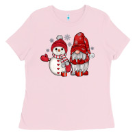 Bubblegum Pink snowman gnome Ladies Tee - JahusDesignShop