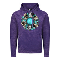 Cloud Purple western sunflower gemstone Vintage Hoodie - JahusDesignShop