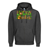 Charcoal Heather St. Patricks day lucky vibes Zipper Hoodie - BundleAndBundleShop
