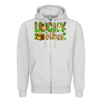 Dove Grey St. Patricks day lucky vibes Zipper Hoodie - BundleAndBundleShop