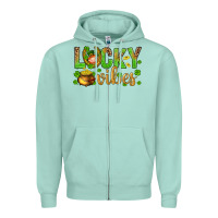 Seafoam St. Patricks day lucky vibes Zipper Hoodie - BundleAndBundleShop