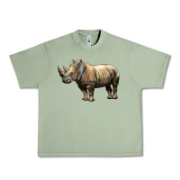 Oil Green Rhino Illustrations Urban Heavy Tee - LillyAllenDesigns