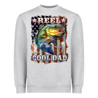 Heather Grey Reel Cool Dad Bass Heavyweight Sweatshirt - LillyAllenDesigns