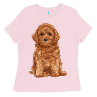 Bubblegum Pink toy poodle Ladies Tee - RanaPortraitStore