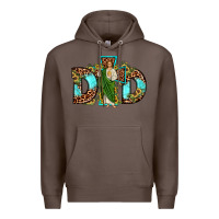 Coffee dad san judas sunflower leopard turquoise Premium Hoodie - JahusDesignShop
