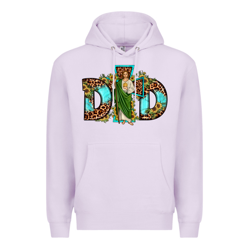 Dad San Judas Sunflower Leopard Turquoise Premium Hoodie by JahusDesignShop | Teevron