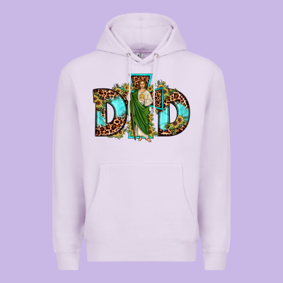 Dad San Judas Sunflower Leopard Turquoise Premium Hoodie Designed By Jahusdesignshop