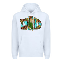 White dad san judas sunflower leopard turquoise Premium Hoodie - JahusDesignShop