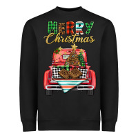 Black merry christmas truck Heavyweight Sweatshirt - BarkalooDesign