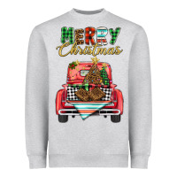 Heather Grey merry christmas truck Heavyweight Sweatshirt - BarkalooDesign