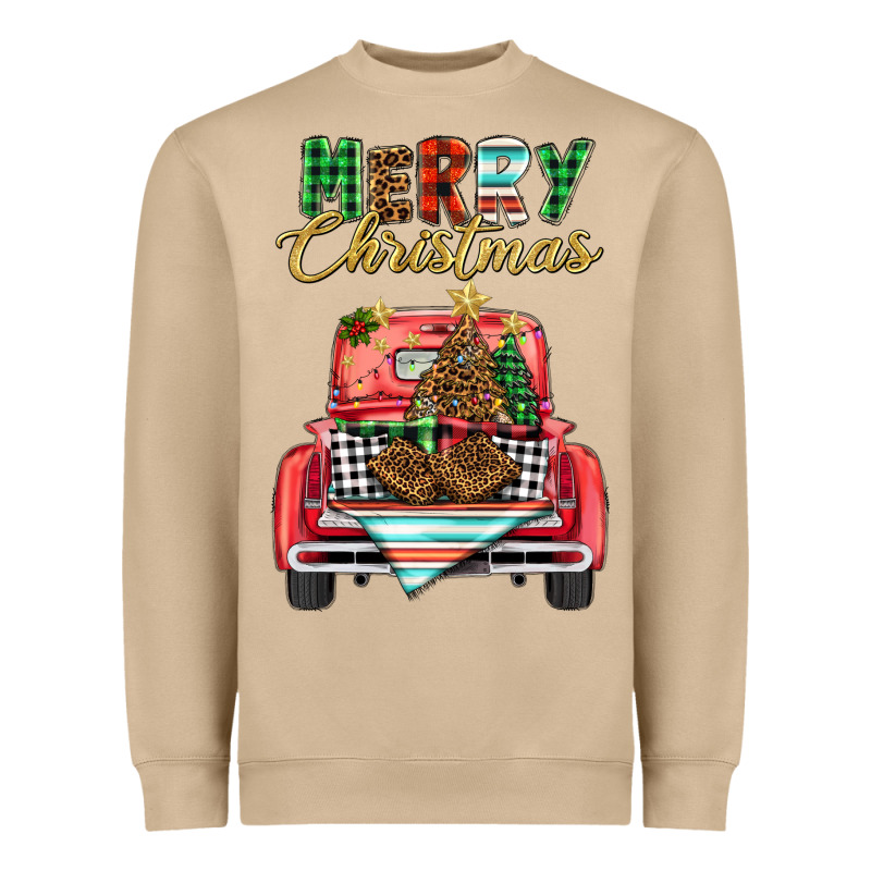 Merry Christmas Truck Heavyweight Sweatshirt by BarkalooDesign | Teevron