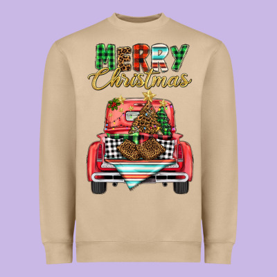 Merry Christmas Truck Heavyweight Sweatshirt Designed By Barkaloodesign