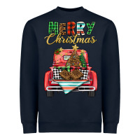 Navy merry christmas truck Heavyweight Sweatshirt - BarkalooDesign