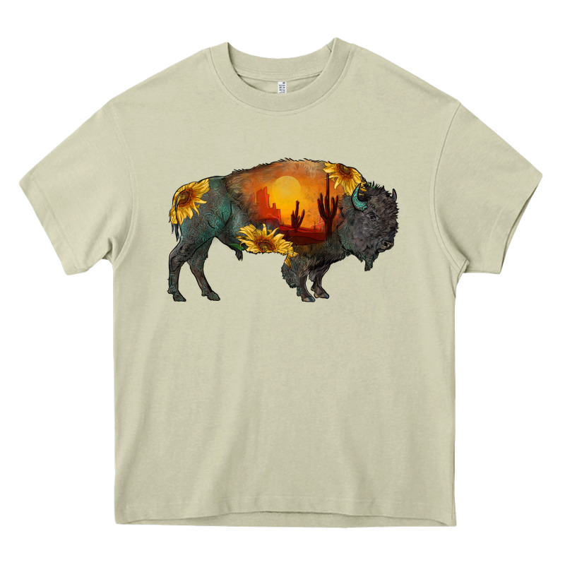 Sunflower Bison Heavy Core Tee by RanaPortraitStore | Teevron