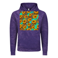 Cloud Purple sunflowers and leopard western seamless pattern Vintage Hoodie - BundleAndBundleShop