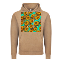 Vintage Coffee sunflowers and leopard western seamless pattern Vintage Hoodie - BundleAndBundleShop