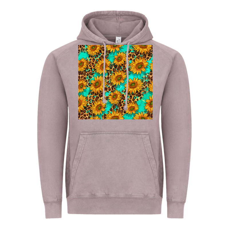 Sunflowers And Leopard Western Seamless Pattern Vintage Hoodie by BundleAndBundleShop | Teevron