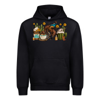 Black rodeo cowboy coffee cups Urban Hoodie - OliviaCreatesArt