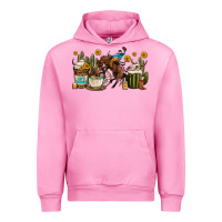 Fuchsia Pink rodeo cowboy coffee cups Urban Hoodie - OliviaCreatesArt