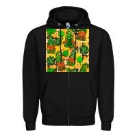 Black St. Patricks gnomies seamless pattern Zipper Hoodie - BundleAndBundleShop