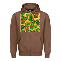 Chestnut St. Patricks gnomies seamless pattern Zipper Hoodie - BundleAndBundleShop
