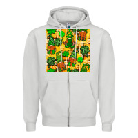 Dove Grey St. Patricks gnomies seamless pattern Zipper Hoodie - BundleAndBundleShop