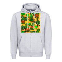 Heather Grey St. Patricks gnomies seamless pattern Zipper Hoodie - BundleAndBundleShop