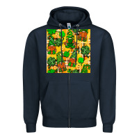 Navy St. Patricks gnomies seamless pattern Zipper Hoodie - BundleAndBundleShop