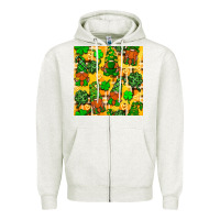 Oatmeal Heather St. Patricks gnomies seamless pattern Zipper Hoodie - BundleAndBundleShop