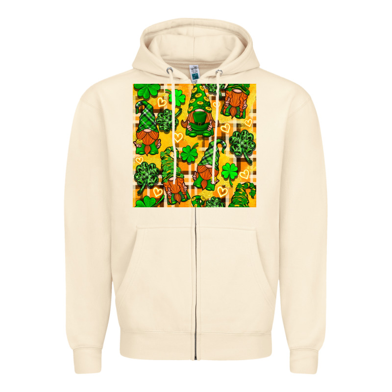 St. Patricks Gnomies Seamless Pattern Zipper Hoodie by BundleAndBundleShop | Teevron