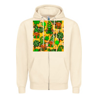 Sandshell St. Patricks gnomies seamless pattern Zipper Hoodie - BundleAndBundleShop