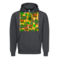 Smoke St. Patricks gnomies seamless pattern Zipper Hoodie - BundleAndBundleShop