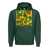 Sports Green St. Patricks gnomies seamless pattern Zipper Hoodie - BundleAndBundleShop