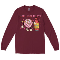 Burgundy will you be my Long Sleeve Tee - MaliasSmallBusiness