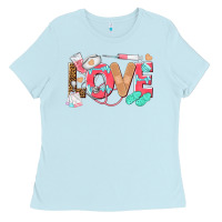 Baby Blue nurse love Ladies Tee - texasbilliewilder