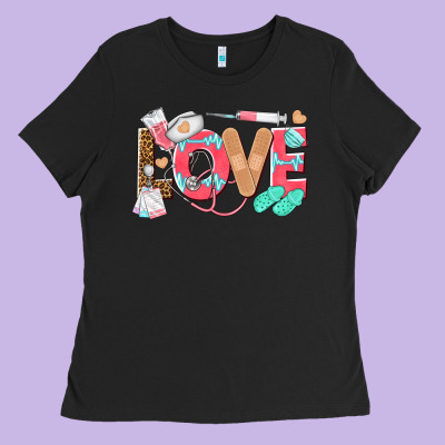Nurse Love Ladies Tee Designed By Texasbilliewilder