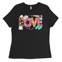 Black nurse love Ladies Tee - texasbilliewilder