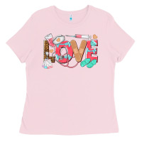 Bubblegum Pink nurse love Ladies Tee - texasbilliewilder