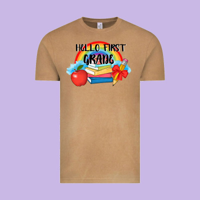 Back To School Hello First Grade 3200x2400 Vintage Tee Designed By Adodesignshop
