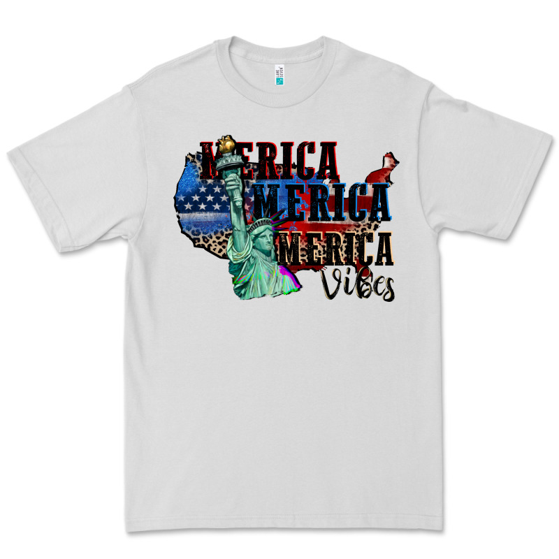Merica Merica Merica Vibes 4th Of July Premium Tee by CowGirlArtShop | Teevron
