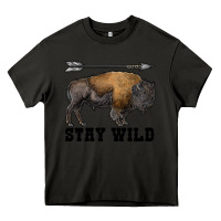 Asphalt stay wild bison Heavy Core Tee - RanaPortraitStore