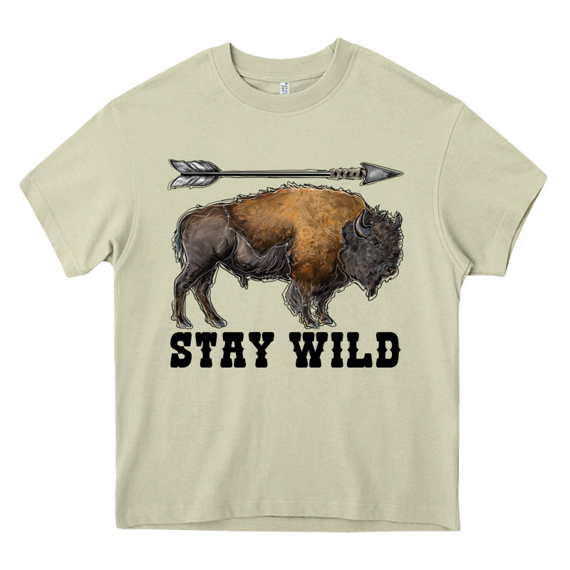 Stay Wild Bison Heavy Core Tee by RanaPortraitStore | Teevron