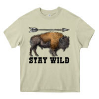 Mossy stay wild bison Heavy Core Tee - RanaPortraitStore