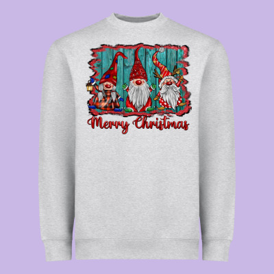 Merry Christmas Gnomes Heavyweight Sweatshirt Designed By Barkaloodesign