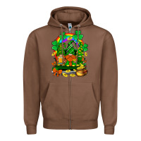 Chestnut st. patricks gnomes truck with rainbow Zipper Hoodie - BundleAndBundleShop