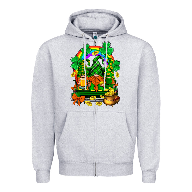 St. Patricks Gnomes Truck With Rainbow Zipper Hoodie by BundleAndBundleShop | Teevron