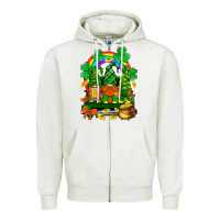 Oatmeal Heather st. patricks gnomes truck with rainbow Zipper Hoodie - BundleAndBundleShop
