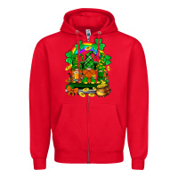 Red st. patricks gnomes truck with rainbow Zipper Hoodie - BundleAndBundleShop
