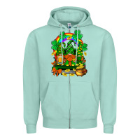 Seafoam st. patricks gnomes truck with rainbow Zipper Hoodie - BundleAndBundleShop