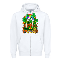 White st. patricks gnomes truck with rainbow Zipper Hoodie - BundleAndBundleShop